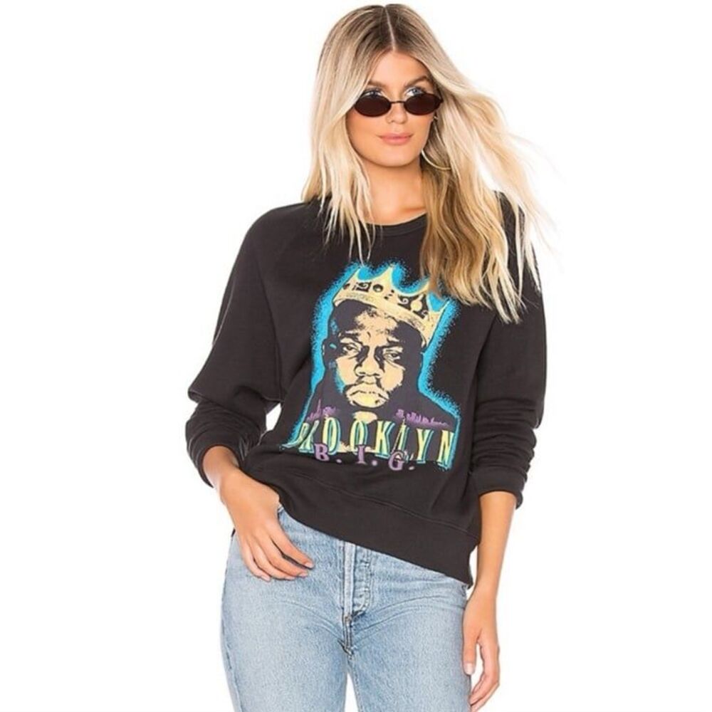 Daydreamer Biggie Smalls Brooklyn Graphic Cropped Sweatshirt Size S